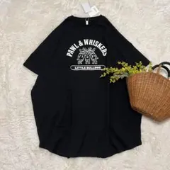 新品 ビッグTシャツ ロゴT フレンチブルドッグ 犬 ブラック freeのサムネイル
