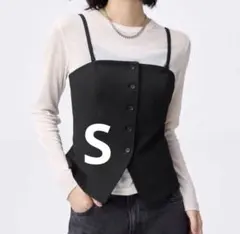 GU フロントボタンビスチェ S