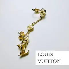 【美品】LVフローラ ロゴイヤーカフ×ピアス ゴールド×ホワイトGPのサムネイル