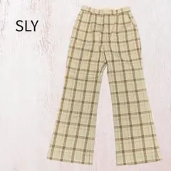 SLY チェック柄　ワイドパンツ フレア ハイウエスト