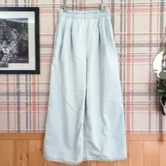 4 ジーユー ワイド フレア パンツ デニムデザイン Lサイズ
