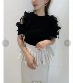 ♡美品♡SNIDEL スナイデル チュールフリル ベアトップ ホワイト