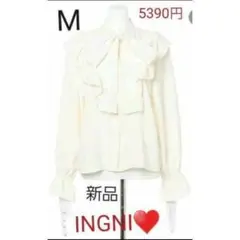 新品タグ付　5390円　　INGNI　ボウタイリボンブラウス