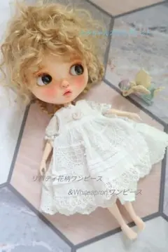 070515-1 ドール用ドレス 2点セット 花柄 レース