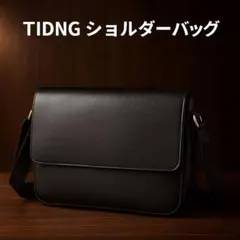 TIDING 本革 メッセンジャーバッグ ショルダーバッグ メンズ 牛革 レザー