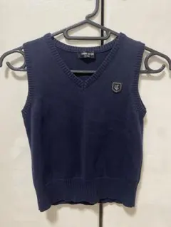 COMME CA ISM ネイビー Vネック ベスト 110