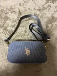 US POLO ASSN. コーデュロイショルダーバッグ グレー