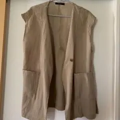 w closet ストライプノーカラーベスト