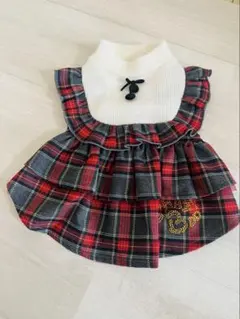 クレイジーブー　赤と黒のチェック柄犬服 Mサイズ