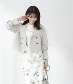 美品　プロポーション　ベーシックショート　トレンチコート