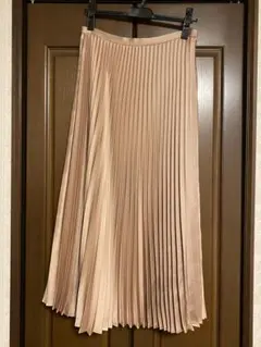 【新品】fuaフーア　ロングプリーツスカート　ピンクベージュ系　１１号サイズ