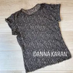 Donna Karan トップス 半袖 シアー素材 ブラウン系 茶系 透け感のサムネイル