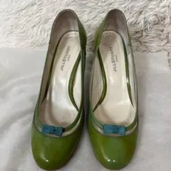 JILL STUART ジルスチュアート　パンプス　黄緑　リボン　24.5のサムネイル