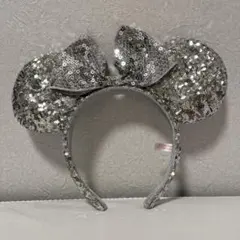 ディズニーミニーカチューシャ(シルバー、スパンコール) 美品 ディズニー