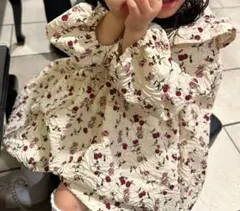 花柄フリル袖 キッズワンピース ドレス