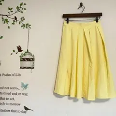 ショコラフィネローブ/タック フレアスカート ライトイエロー F