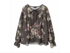 インゲボルグ　チェックブーケptブラウス　美品