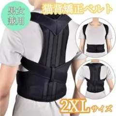 猫背矯正ベルト 姿勢サポーター 腰痛 姿勢補正 背筋 肩こり解消 2XL