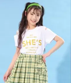 新品☆バイラビット☆両肩開き箔プリントTシャツ ホワイト 120cmのサムネイル