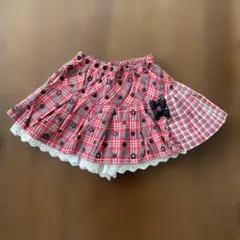【ニットプランナー】フリルスカート 赤チェック 100