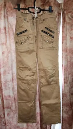 Leeベージュ カーゴパンツ ジッパー付き