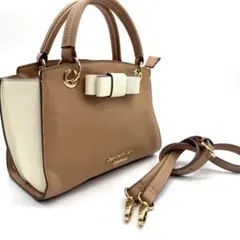 Samantha Vega ベージュ レザー ハンドバッグ 2way 極美品