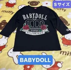 BABYDOLL ベビードール 7分袖Tシャツ Sサイズ ブラック 王冠 ローズのサムネイル
