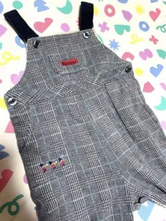 familiarチェック オーバーオール 80cm