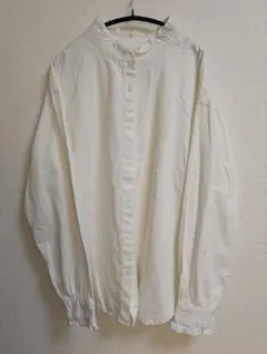 コーエン　ホワイトコットンフリルシャツL