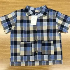 期間限定出品！【新品未使用】Petit main チェック柄 半袖シャツ 90