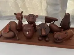 木製動物工芸品 千趣会 ロイヤルペット9体セット - メルカリ