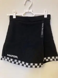 ANAPGIRL 黒 チェック柄キュロットスカート