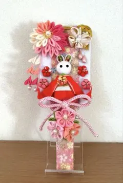 ひな祭り　つまみ細工　羽子板　うさぎ　桃の節句