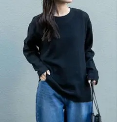 FORK&SPOON メッシュロングスリーブプルオーバー　ブラック