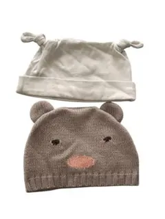 ミキハウス＆キャスキットソンベビー クマ耳付きニット帽 One size