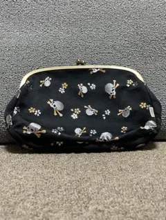 あやの小路 がま口 スマホ ドクロ金襴 ポーチ