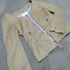 PROPORTION ノーカラー ジャケット XS ベージュ