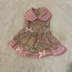 ⭐︎期間限定値下げ⭐︎ワンピース　花柄　チェック　犬　Mサイズ
