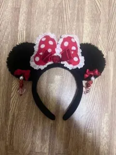 ディズニー ミニー カチューシャ 水玉 イヤリング