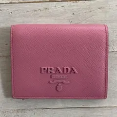 PRADA プラダ 二つ折り財布 サフィアーノ ピンクのサムネイル