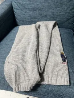 POLO RALPH LAUREN マフラー　ケーブルニット　グレー　ポロベア