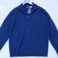 Polo Ralph Lauren ネイビー ジップアップセーター　XLサイズ