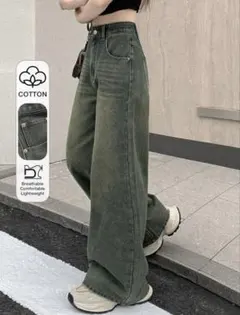 dazyルーズカジュアルダメージ加工バギーパンツ ジーンズ￼ 355549288