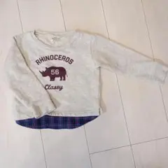 Rhinoceos グレー スウェットシャツ 100