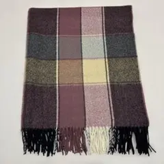 美品 チェック柄 くすみピンク マフラー ストール 大判