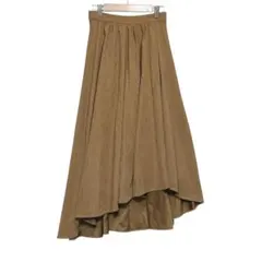 INGNI イング　ロングフレアスカート　ブラウン【M】前後アシンメトリー