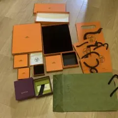 エルメス HERMES グッチ　空箱 アクセサリー　　６個セット ショッパー袋