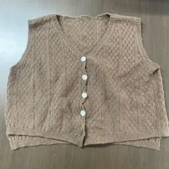 ブラウン ニットベスト Lサイズ