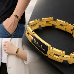 VALENTINO ロゴブレスレット 18cm ゴールド 755のサムネイル