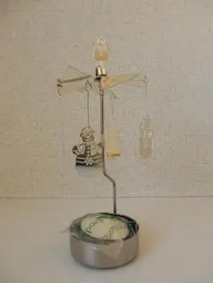 スノーマン☆キャンドルホルダー2個セット(ティーライトキャンドル付き)シルバー